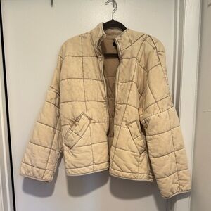 Women's Cream Quilted Jacket